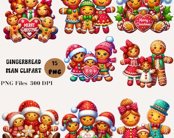 16 clipart Gingerbread Man, schattige Gingerbread Man png, clipart peperkoekkoekje, kerstkoekjes png