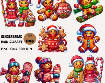 19 clipart Gingerbread Man, schattige Gingerbread Man png, clipart peperkoekkoekje, kerstkoekjes png