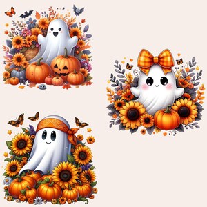 Halloween Ghost Clipart, Cute Ghost Clipart, Halloween Clipart Bundle, Pumpkin Season Clipart
