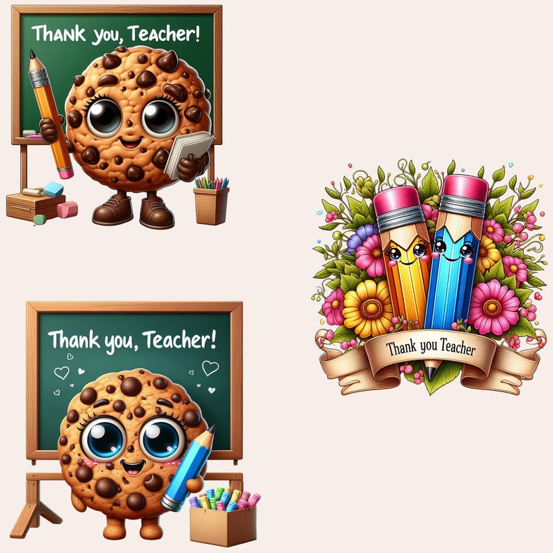 Teacher Appreciation Clipart, Thank You Teacher Clipart, Best Teacher Ever Clipart, Teacher PNG Bundle