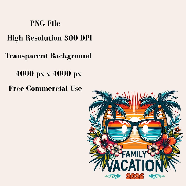 Family Vacation 2026 PNG, Family Beach Trip PNG, Summer Vacation Shirt PNG, Summer 2026 png image 6