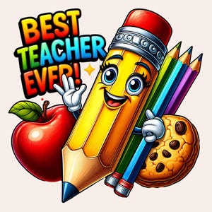 Teacher Appreciation Clipart, Thank You Teacher Clipart, Best Teacher Ever Clipart, Teacher PNG Bundle