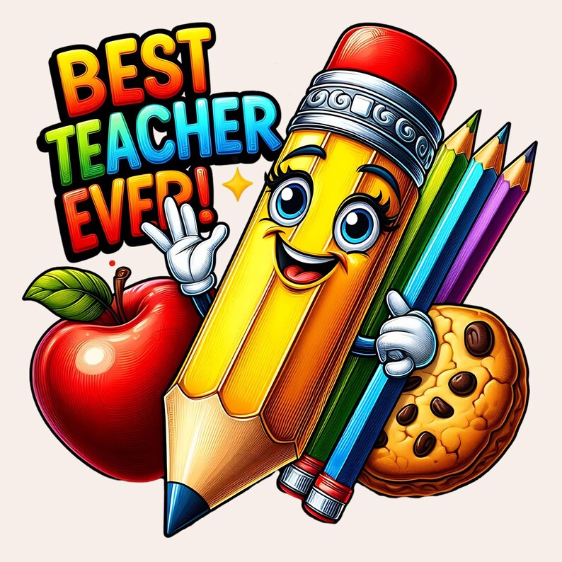 Teacher Appreciation Clipart, Thank You Teacher Clipart, Best Teacher Ever Clipart, Teacher PNG Bundle