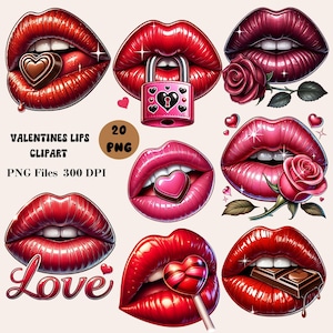 20 imágenes prediseñadas de labios de San Valentín, imágenes prediseñadas del día de San Valentín, imágenes prediseñadas de labios románticos, imágenes prediseñadas de amor para tarjetas del día de San Valentín