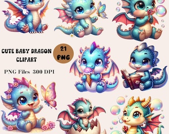 21 Cute Baby Dragon Clipart, Baby Dragon Png Clipart, Fantasy Dragons Clipart, Baby Dragon Sublimation, Dragon Lovers Clipart