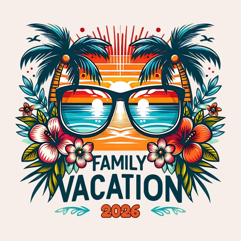 Family Vacation 2026 PNG, Family Beach Trip PNG, Summer Vacation Shirt PNG, Summer 2026 png image 1