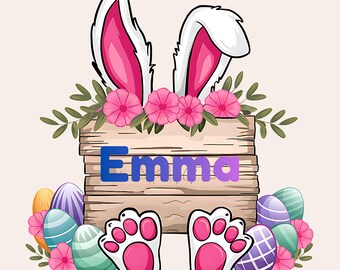 Personalized Easter Bunny PNG, Custom Bunny Shirt PNG, Easter Bunny Name PNG, Easter Kids Name Png, Easter Bunny Name Frame Png