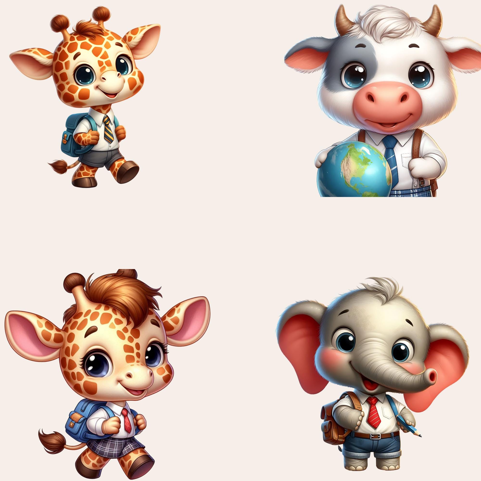 33 Back to School Animals Clipart, School Animals Clipart, Cute Animals ...