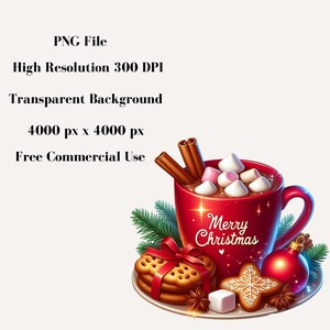 Christmas Hot Chocolate Clipart, Hot Cocoa Clipart, Christmas Hot Chocolate PNG, Winter Clipart Bundle