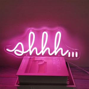 Insegna al neon Shhh, Insegna al neon a LED Shhh, Insegna al neon personalizzata Shhh, Decorazione murale Shhh, Insegna al neon per camera da letto, Insegna al neon a LED, Decorazione murale insegna al neon, regalo per lei