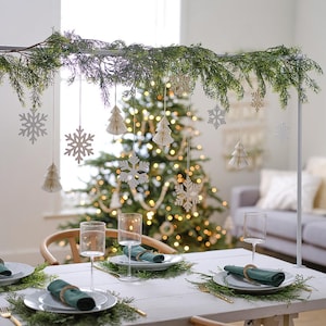 12 kerstboomversieringen, houten sneeuwvlokornamenten, honingraatornamenten, kerstboomversieringen, kerstballen, decoratie voor de feestdagen