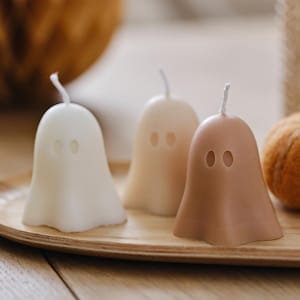 3 Halloween Ghost Candles, Ghost Halloween Candles, Halloween Decorations, Autumn Candles, Halloween Home Decor, Halloween Mantelpiece Decor