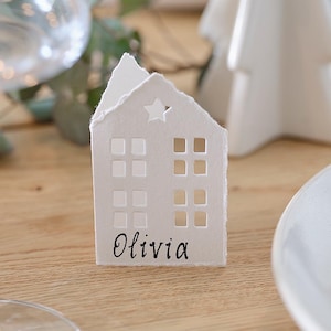 6 segnaposto natalizi di Paper House, segnaposto natalizi, decorazioni natalizie festive, apparecchiature per la tavola di Natale