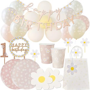 Decorazioni floreali per feste con margherite, decorazioni floreali per compleanni, decorazioni per tea party, baby shower, festa del primo compleanno, doccia floreale, festa con margherite