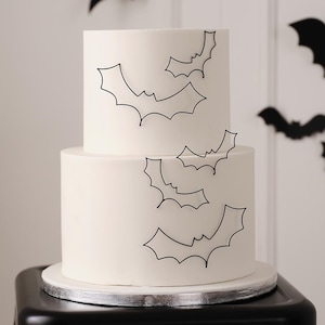 5 Black Bat Halloween Cake Decorations, Halloween Bat Decor, Halloween Cake Toppers, Halloween Party Supplies, Halloween Birthday Cake Decor