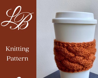 KNITTING PATTERN - Lattice Cable Coffee Sleeve