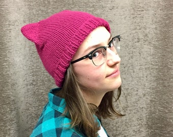 Pussy Hat - KNITTING PATTERN - Cat Hat - Easy to Read Knitting Pattern