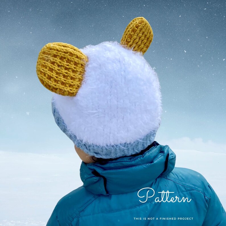 Waffles and Mochi Hat KNITTING PATTERN Yetti Cosplay Hat Easy to Read