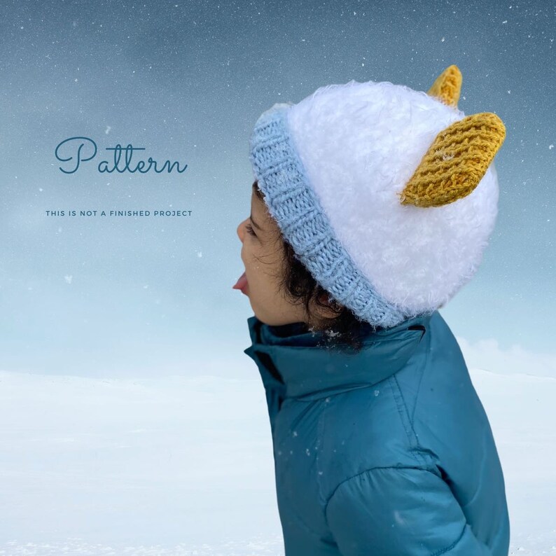 Waffles and Mochi Hat KNITTING PATTERN Yetti Cosplay Hat Easy to Read