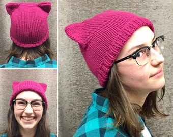 Pussy Hat - Hot Pink - FREE SHIPPING in US