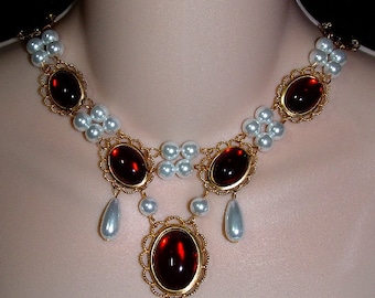 U Pick Colors, Lady Joan, Renaissance Necklace, Medieval Necklace, Tudor Necklace, Jewelry, Renaissance Jewelry
