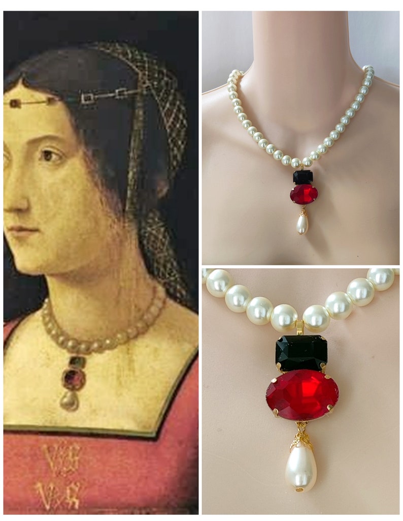 Early Italian Renaissance Necklace, Medieval Necklace, Early Renaissance, Reproduction Necklace, Renaissance Replica image 1