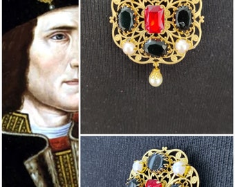 Historical Replica, King Richard III Hat Brooch, Portrait Jewelry, Cosplay, Medieval Jewelry, Renainance Brooch