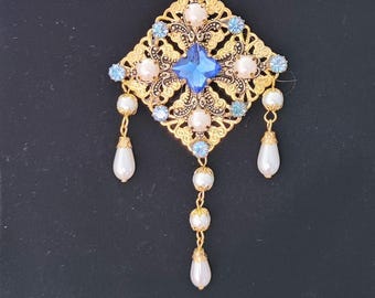 Elaborate Tudor Brooch or Hat Pin, Renaissance Jewelry, Medieval Jewelry, Brooch, Bodice Brooch, Historical Jewelry Design