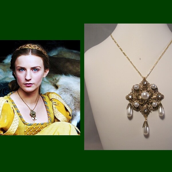 Medieval Necklace, Renaissance Necklace, Tudor Necklace, Medieval Reproduction Necklace, The White Queen Necklace Replica, Medieval Jewelry