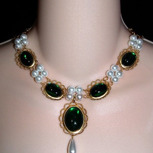 Renaissance Necklace, Medieval Necklace, Tudor Necklace, Jewelry, Renaissance Jewelry, U Pick Colors, Lady Anne image 2