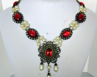 Renaissance Necklace, Medieval Necklace, Tudor, Medieval Jewelry, Renaissance Jewelry, U Pick Colors