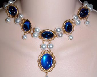 You Pick Colors, Renaissance Necklace, Medieval Necklace, Tudor Necklace, Jewelry, Renaissance Jewelry, The Lady Gwen, Handmade