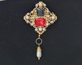 Lovely Tudor Hat Pin, Brooch, Renaissance Jewelry, Medieval Jewelry, Brooch, Bodice Brooch, Historical Jewelry Design