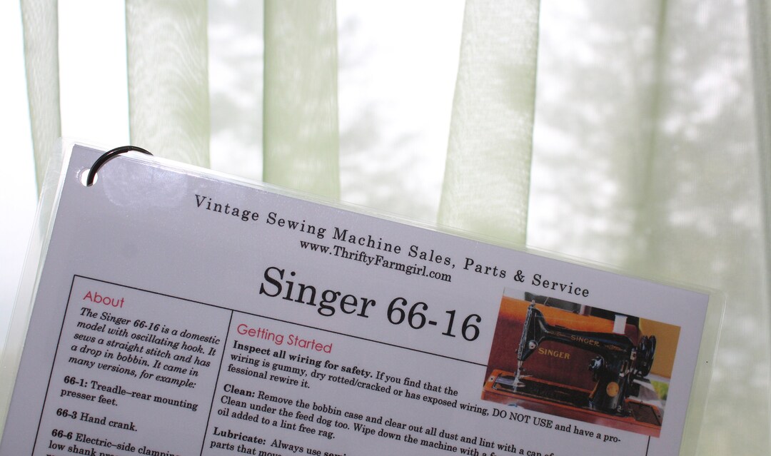 Singer 6616 Sewing Machine FLASHCARDS Instructions/oiling/part