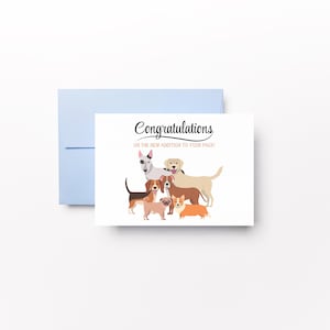 Congratulations on the new addition to your pack! Dog Card-Digital Dog Card-PRINTABLE Card with Envelope-Instant Download