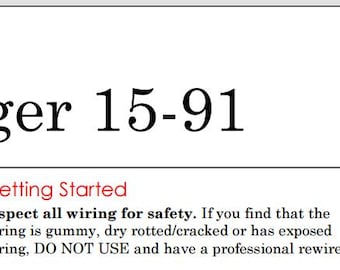 Singer 15-91 Sewing Machine PDF Cheat Sheet
