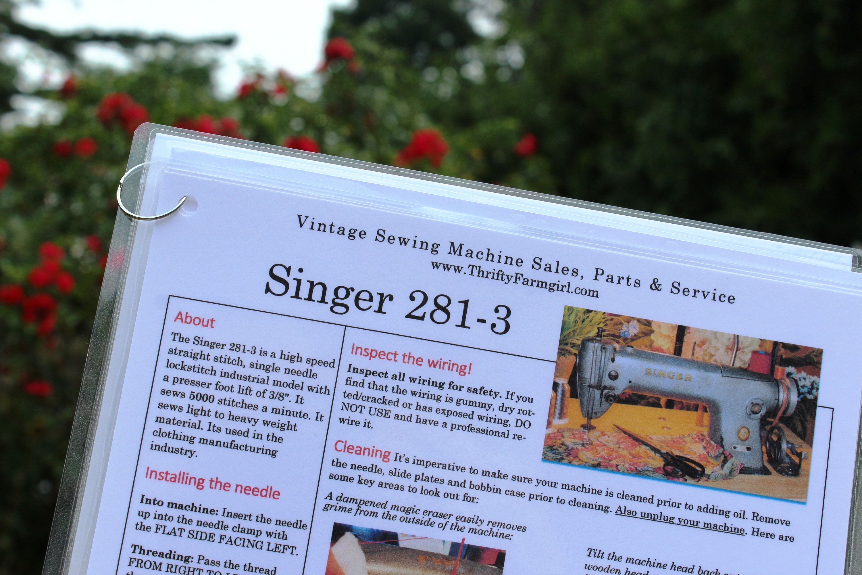 Singer 2813 Industrial Sewing Machine FLASHCARDS Instructions/Oiling