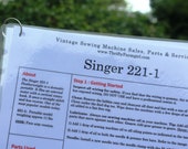 Singer 221-1 Featherweight Sewing Machine FLASHCARDS Instructions Oiling Part 39 s Wipes Clean Laminated