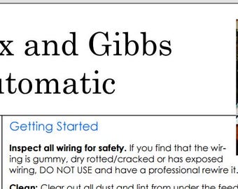 Willcox & Gibbs Chain Stitch Sewing Machine PDF Cheat Sheet