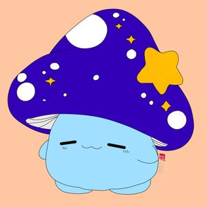 Cute Starry Mushroom Digital Art Print: Dreamy Starry Mushroom Art Print | Kawaii Celestial Digital Download | Whimsical Nursery Decor