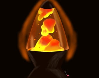 Molten Glow: Cyfrowa sztuka lampy lawowej w ruchu
