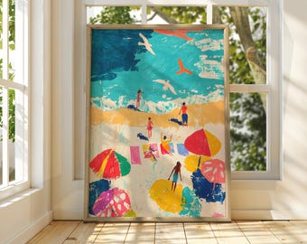 Henri Matisse Style Beach Art - Exhibition Print - Coastal Art Print - Classic Art - Matisse Art - Henri Matisse Print - Beach Painting