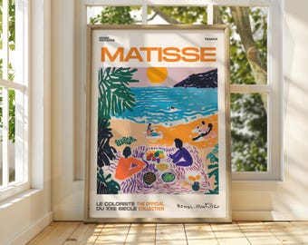 Henri Matisse Style Beach Art - Exhibition Print - Coastal Art Print - Classic Art - Matisse Art - Henri Matisse Print - Beach Painting