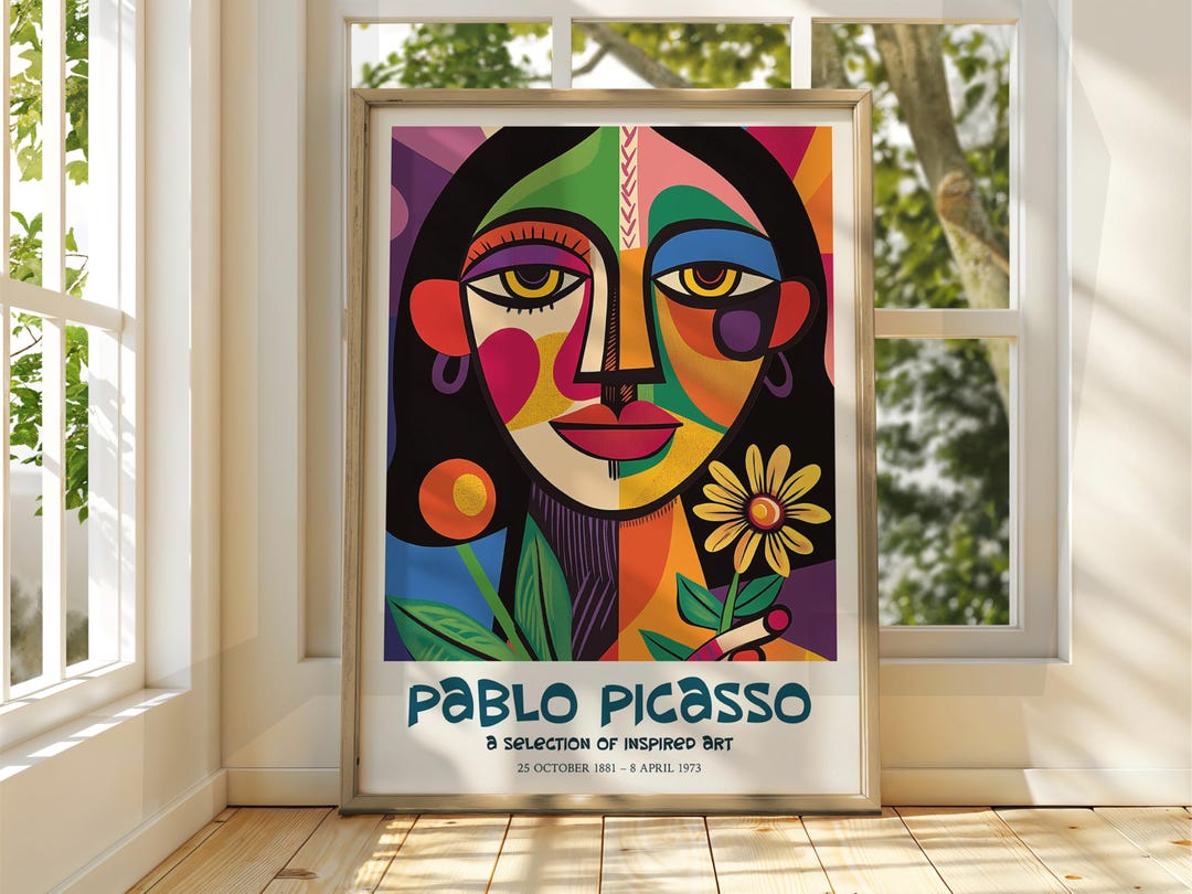 Pablo Picasso Exhibition Poster - Colorful Cubism Art Print - Etsy