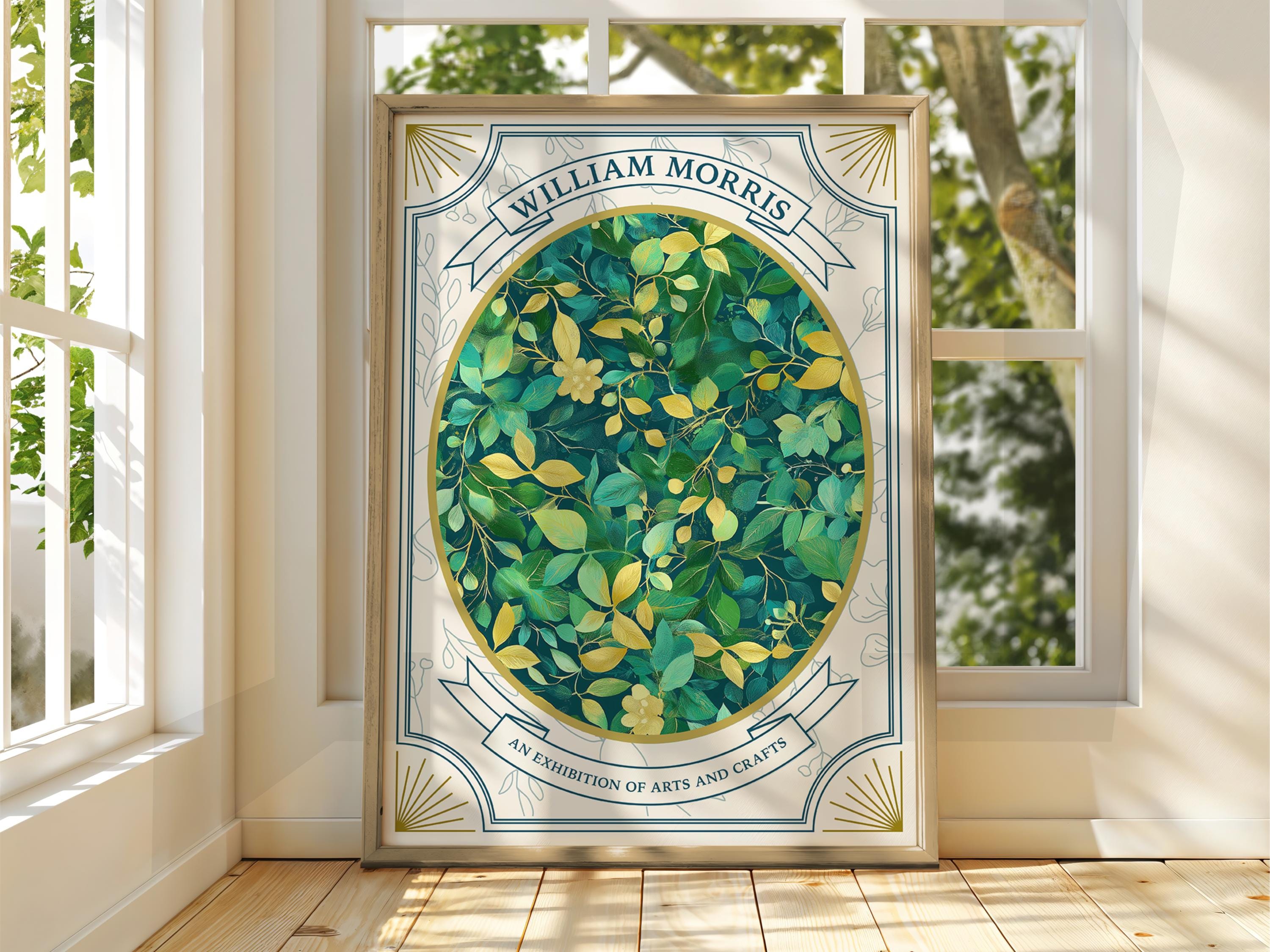 William Morris Style Floral Exhibition Poster – Gallery Wall Art