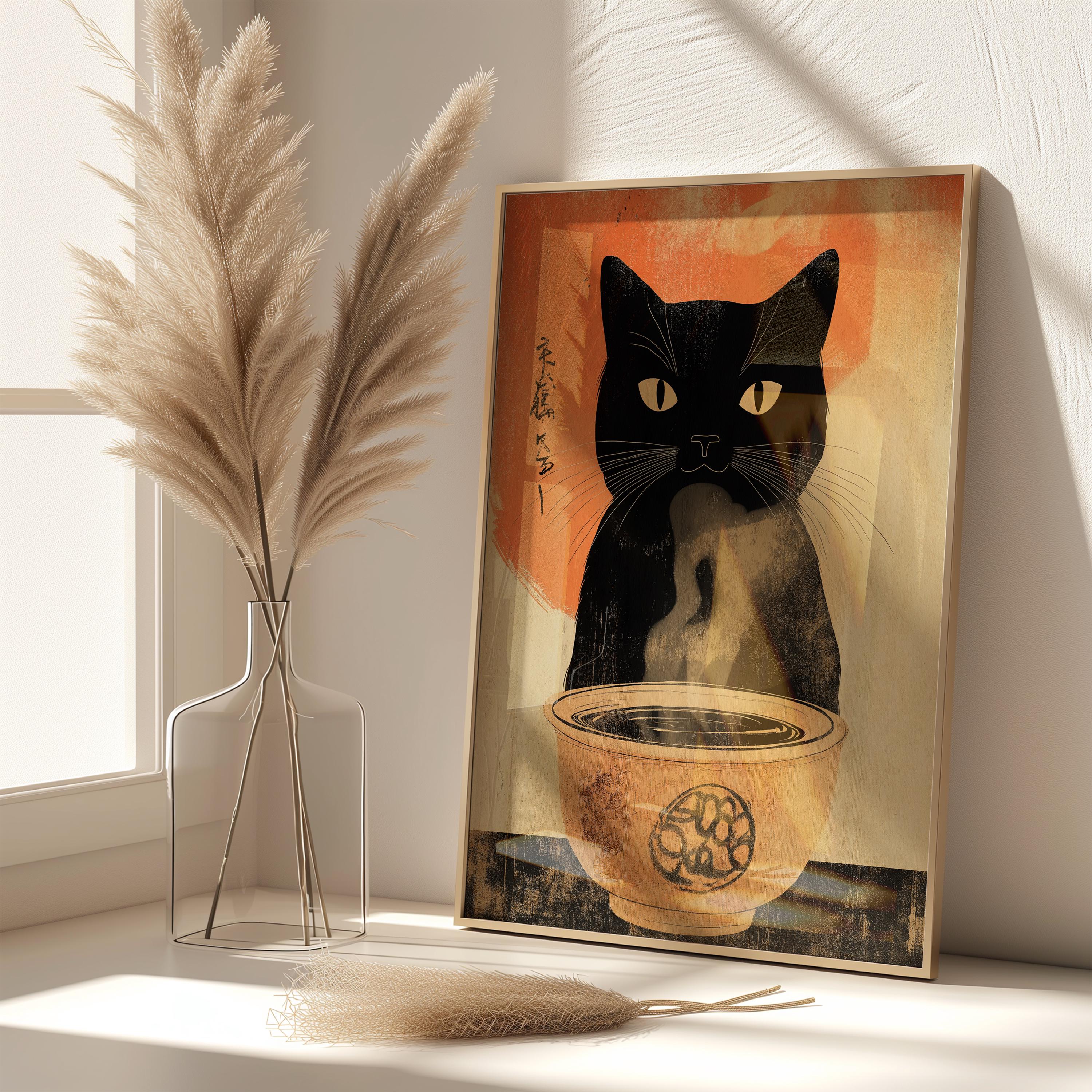Vintage Japanese Cat Soup Poster – Funny Animal Wall Art - Etsy