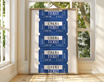 Cinema Ticket Stub Poster: Retro Movie Room Art Print