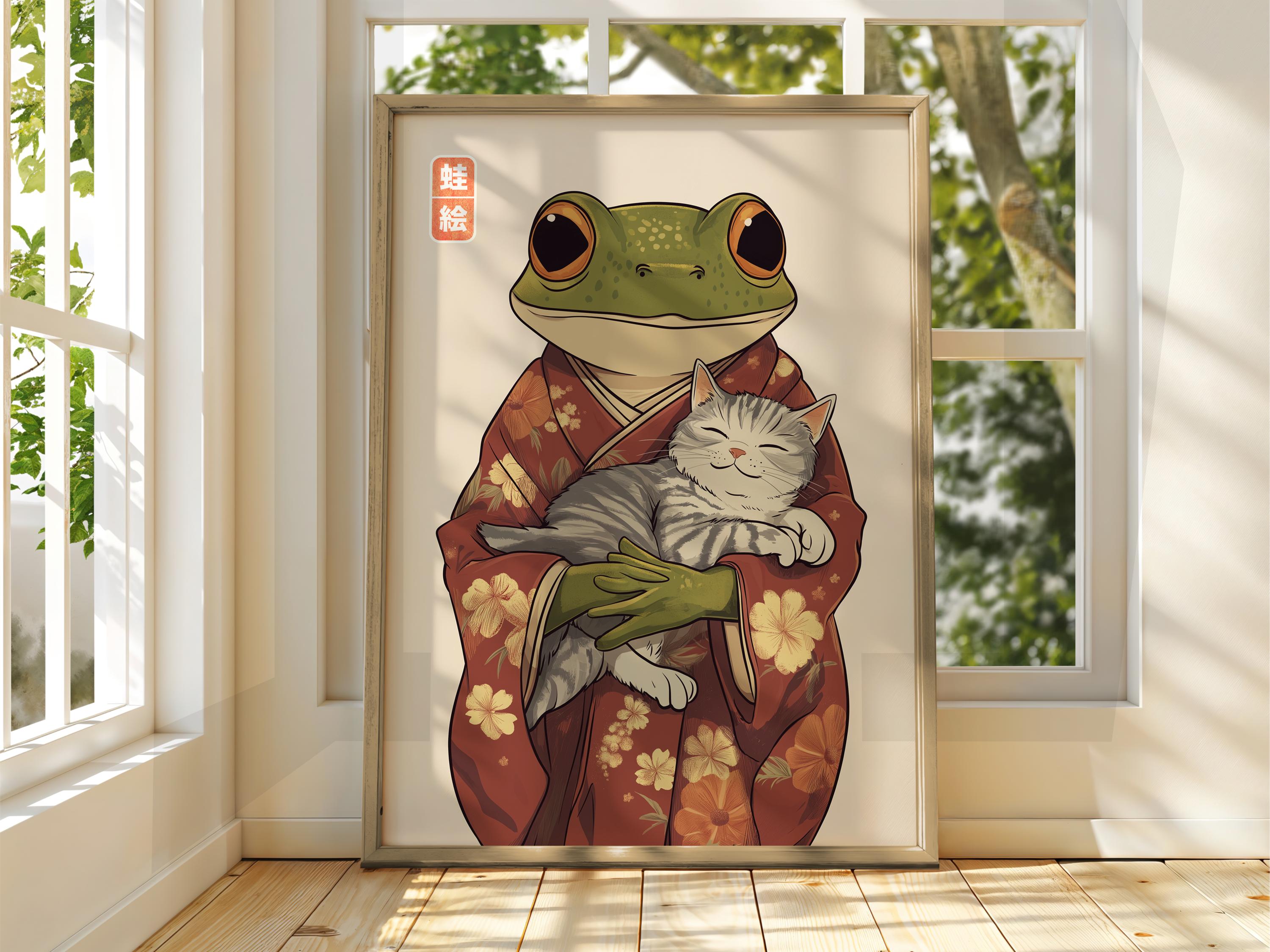 Japanese Vintage Frog Art - Matsumoto Hoji Wall Art - Animal Poster ...