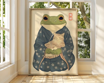 Japanese Vintage Frog Art - Matsumoto Hoji Wall Art - Animal Poster - Funny Animal Print - Japanese Wall Art - Frog Poster - Cat Wall Art