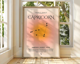 Capricorn Zodiac Poster: Star Sign Wall Art